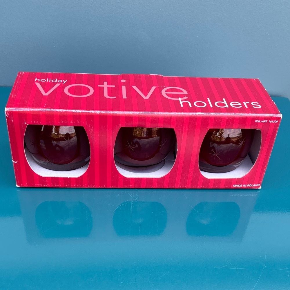 NIB Set Of 3 Made In Poland Votive Candle Holders